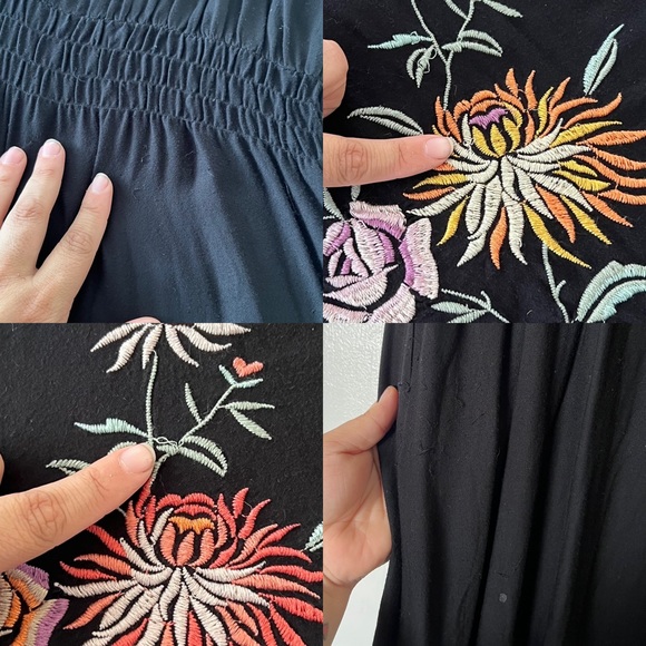 Johnny Was Pete and Greta Oversized Sleeveless Floral Embroidered Midi Dress - Picture 8 of 11